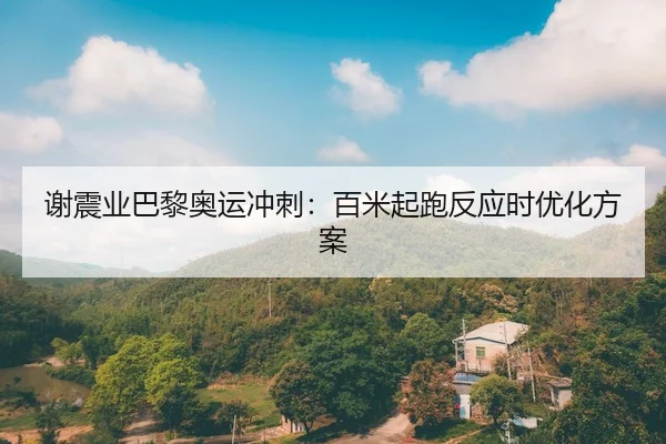 谢震业巴黎奥运冲刺：百米起跑反应时优化方案